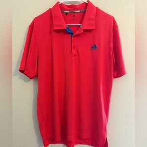 Adidas Men's Polo Shirt in Red and Blue golf shirt